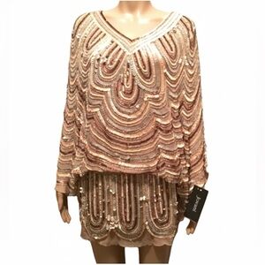 JOVANI Gold Sequinned Mini - Size 2